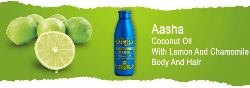 Натуральное масло для волос Aasha Coconut Oil With Lemon And Chamomile Body And Hair