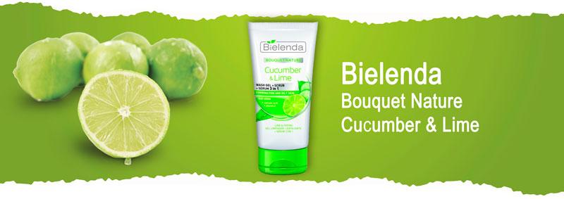 Гель для умывания + скраб + сыворотка "Огурец и Лайм" Bielenda Bouquet Nature Cucumber & Lime 3in1 Wash Gel + Scrub + Serum